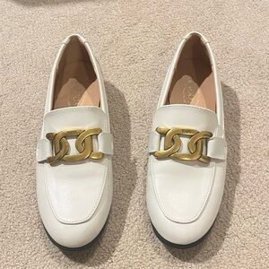 Kate Leather Loafers with chain link detailing